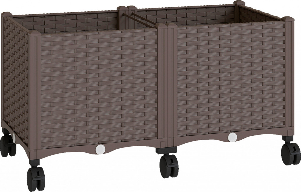 Vyvýšený plastový záhon 80 x 40 x 43 cm | hnědý