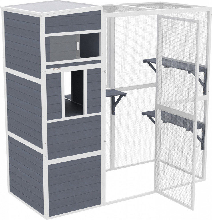 Venkovní domek pro kočky | šedý