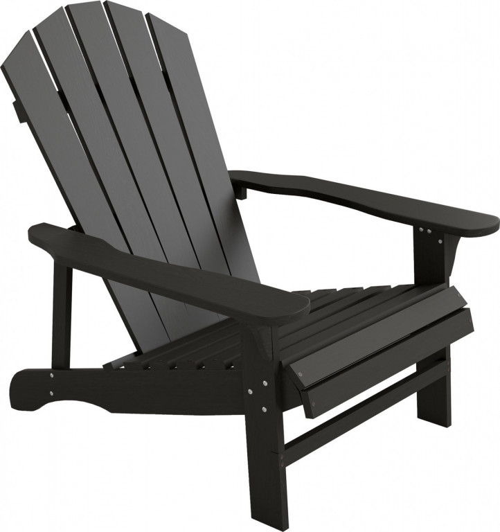 Dřevěná venkovní zahradní židle s vysokým opěradlem | černá