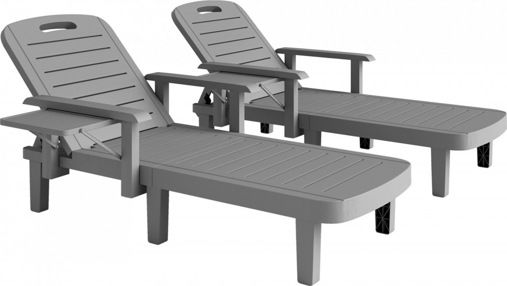 Sada 2 lehátek odolné proti povětrnostním vlivům | šedá
