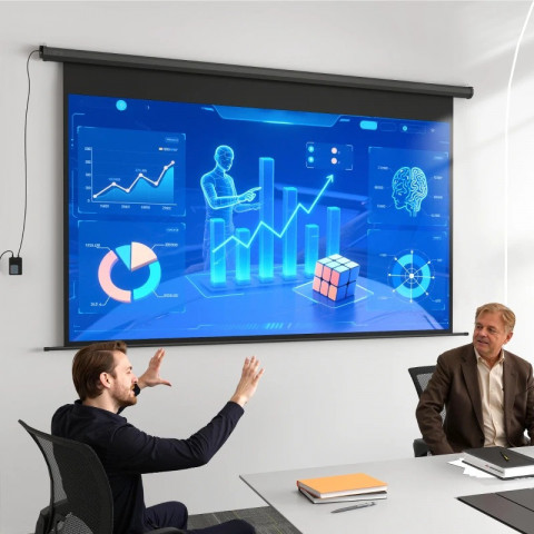 Projekční elektrické plátno 266 x 149 cm | černé č.4