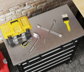 Dílenský vozík s 5 zásuvkami | černý č.3