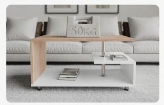 Konferenční stolek Orlando 95x55x50cm | bílý/dub č.2