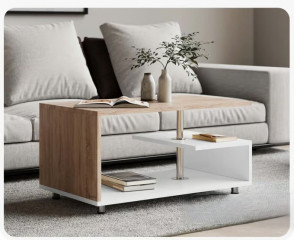 Konferenční stolek Orlando 95x55x50cm | bílý/dub č.1