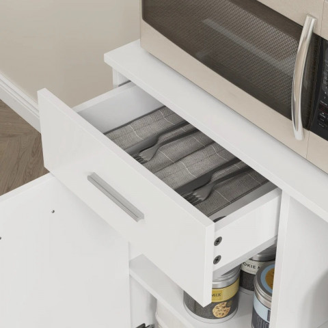 Vysoká kuchyňská skříňka s nastavitelnou policí, 80 x 35 x 180 cm | bílá č.5