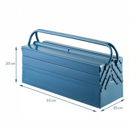 Ocelový kufřík na nářadí 53x20x20cm | modrý č.4