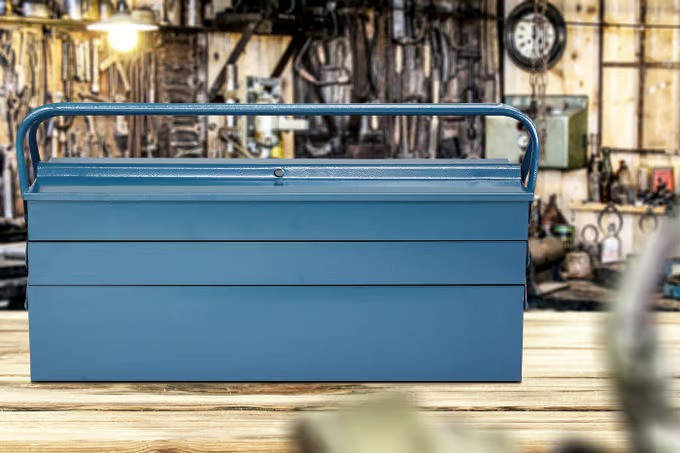 Ocelový kufřík na nářadí 53x20x20cm | modrý