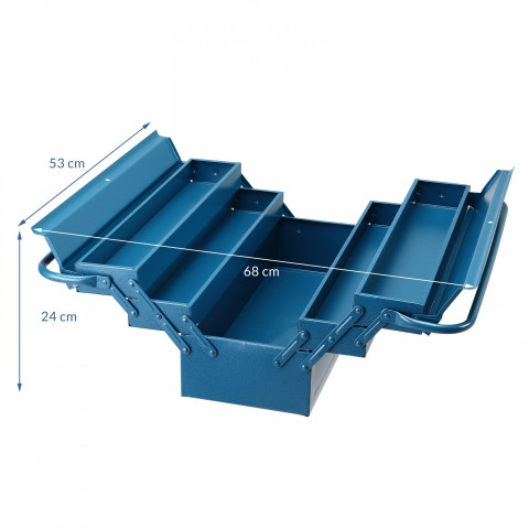 Ocelový kufřík na nářadí 53x20x20cm | modrý č.5