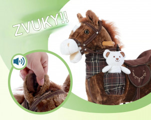 Plyšový hojdací kôň so zvukmi | tmavohnedá č.3