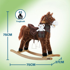 Plyšový hojdací kôň so zvukmi | tmavohnedá č.2