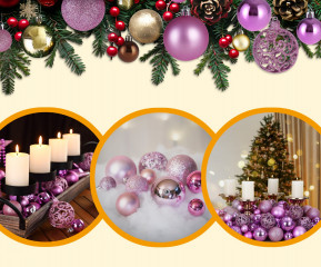 Sada 100 kusov vianočných ozdôb | ružová č.3