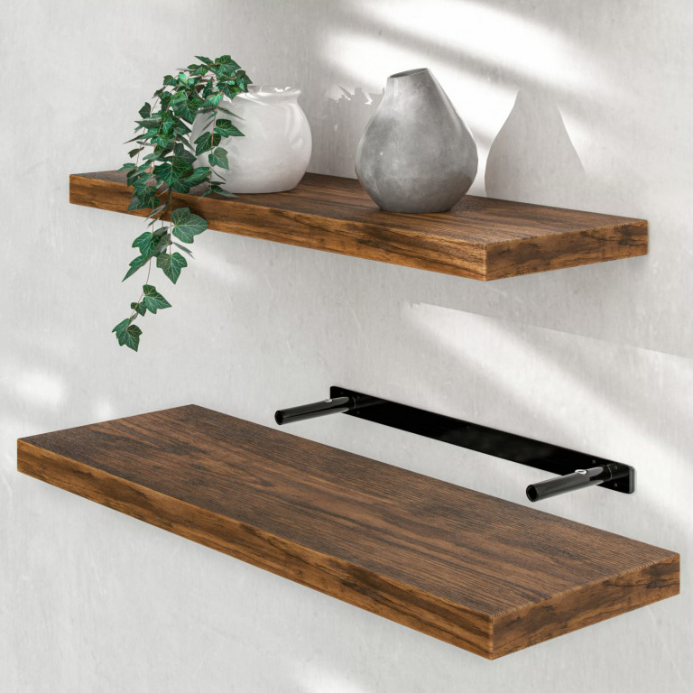 Vysoce kvalitní nástěnná police 70cm | tmavý dub