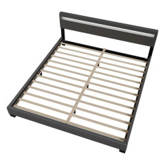 Čalúnená posteľ Paris s LED osvetlením 160 x 200 cm | tmavo šedá č.3