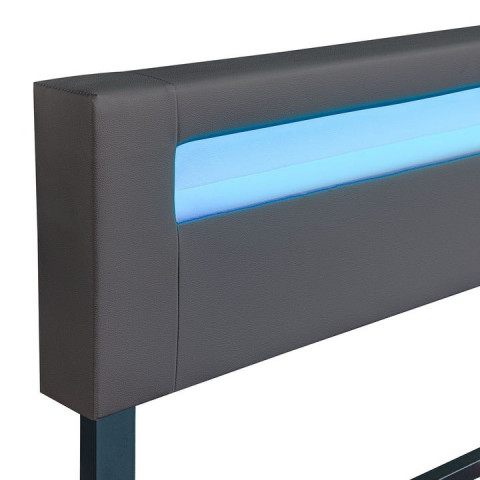 Čalúnená posteľ Paris s LED osvetlením 160 x 200 cm | tmavo šedá č.4