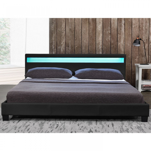 Čalúnená posteľ Paris s LED osvetlením 180 x 200 cm | čierna č.2