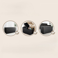 Čalúnená lavica s úložným priestorom 80 x 40 x 40 cm | čierna č.2