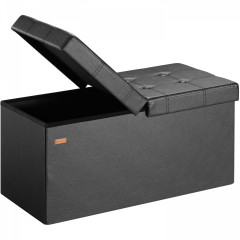 Čalúnená lavica s úložným priestorom 80 x 40 x 40 cm | čierna č.1