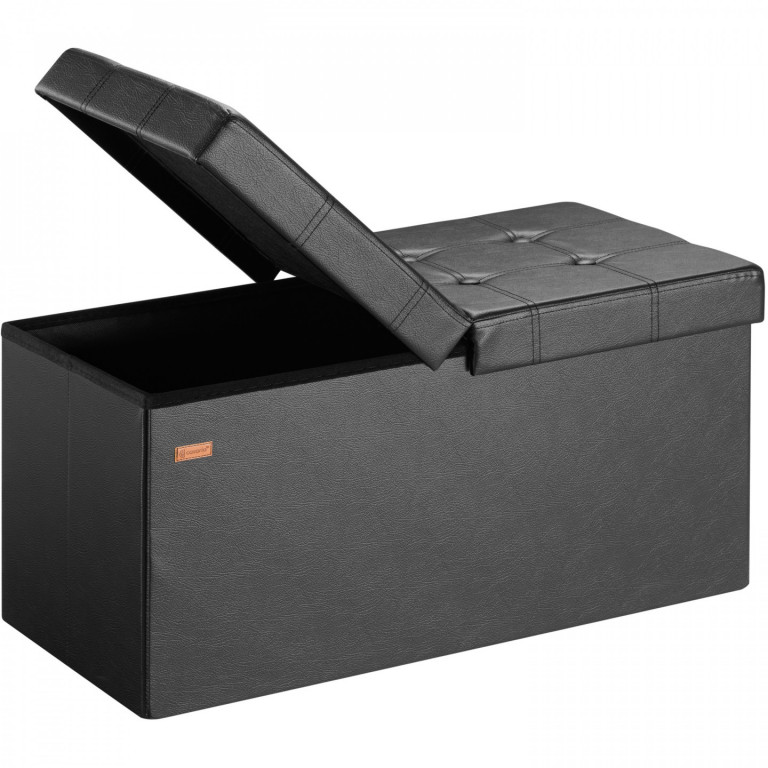 Čalúnená lavica s úložným priestorom 80 x 40 x 40 cm | čierna