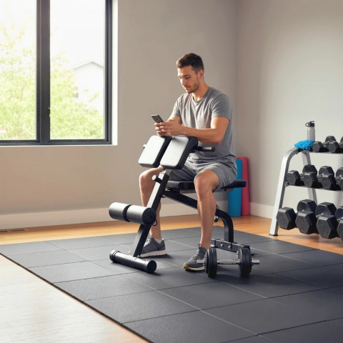 Multifunkční posilovací lavice s 10 polohami nastavení výšky | černá č.4