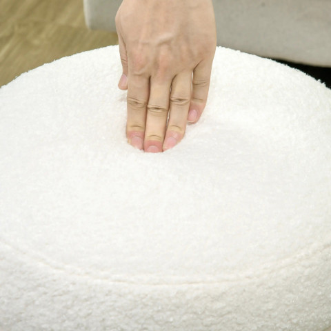 Kulatá čalouněná stolička, průměr 40 cm | krémově bílá č.5