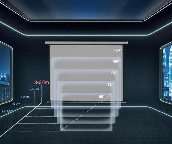 Projekční plátno 244 x 1832 cm | bílé + černé č.4