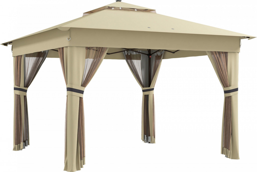 Skládací zahradní altán, 3x3 m | hnědý