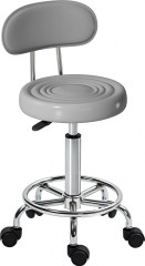 Otočná salonní stolička s opěradlem, 32 x 40 x 70-86 cm | šedá č.1