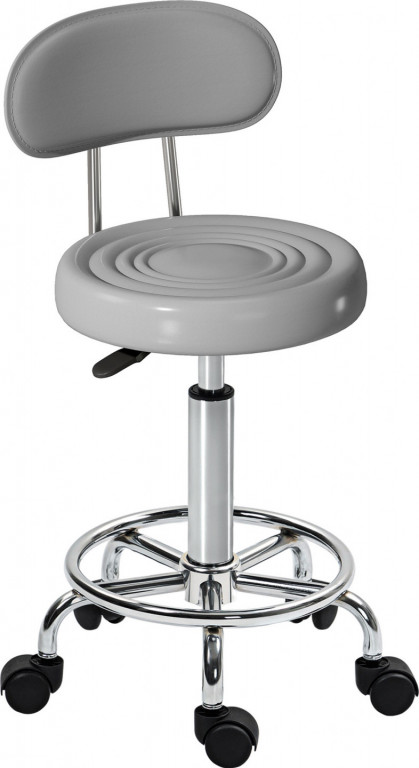 Otočná salonní stolička s opěradlem, 32 x 40 x 70-86 cm | šedá