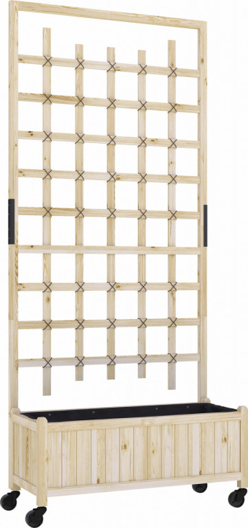 Truhlík na kolečkách 82,5x35x186cm | přírodní