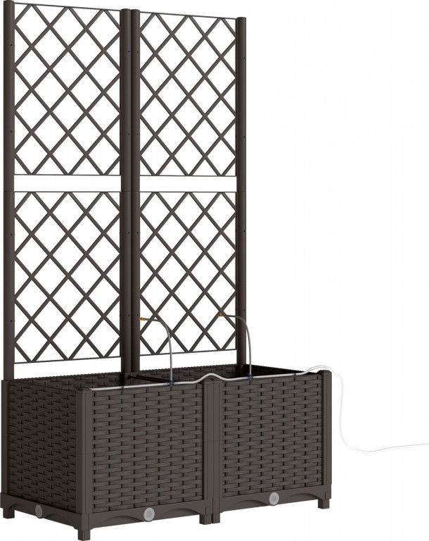 Sada 2 mříží s květináčem | hnědá