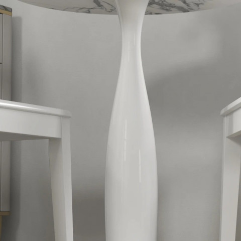 Jídelní stůl pro 4 osoby průměr 70 cm | bílý č.4