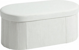 Skládací čalouněná lavice 76 x 38 x 35 cm | bílá