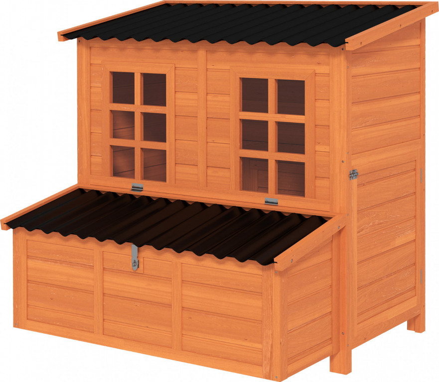 Dřevěný kurník 100x86x100cm | oranžový
