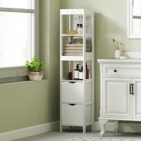 Úzká koupelnová skříňka, 30 x 30 x 141,5 cm | bílá č.1