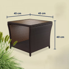 Polyratanový odkládací stolek 40x45x45cm | šedý č.3