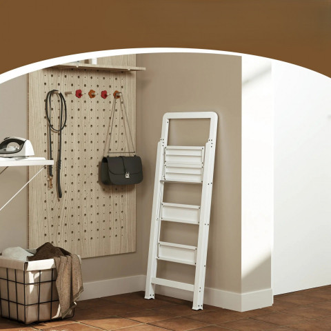 Skládací žebřík 66,3x41,5x104,6 cm | bílý č.4