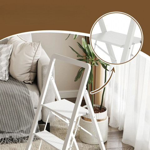 Skládací žebřík 66,3x41,5x104,6 cm | bílý č.6