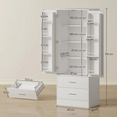 Kuchyňská skříň s nastavitelnými policemi 60 x 40 x 159 cm | bílá č.3