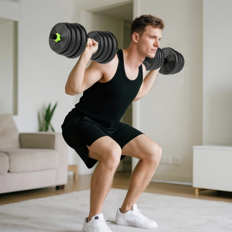 Sada nastavitelných činek 3 v 1 30 KG | zelená + černá