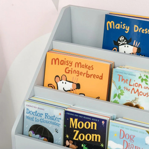 Dětský regál se zásuvkou, 60 x 29,9 x 90 cm | šedý č.3