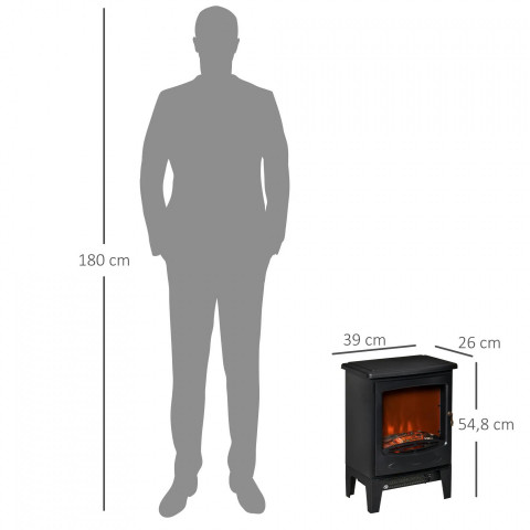 Volně stojící elektrický krb 900/1800 W | černý č.2