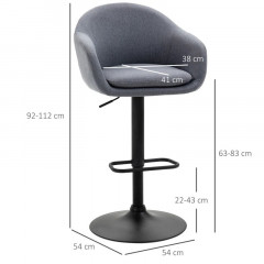 Barová židle 54 x 54 x 92-112 cm | šedá č.3