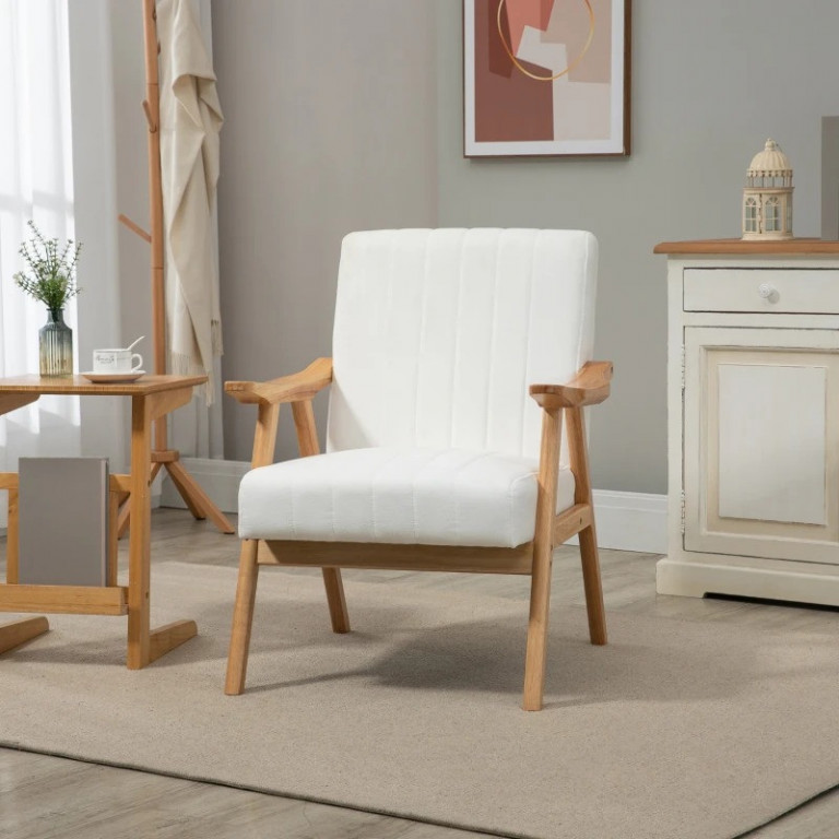 Čalouněné křeslo v sametovém vzhledu 68x74x82 cm | krémové