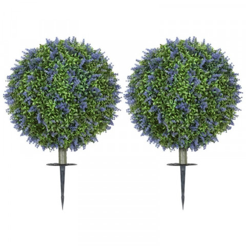 Sada 2 umělých rostlin levandule 60 cm | fialovo-zelená č.4