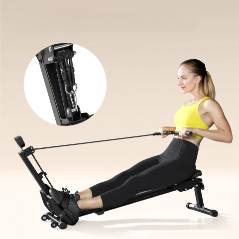 Veslovací trenažér s nosností až 150 kg | černý č.5