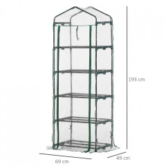 Fóliový skleník 69x49x193 cm | průhledný + zelený č.2