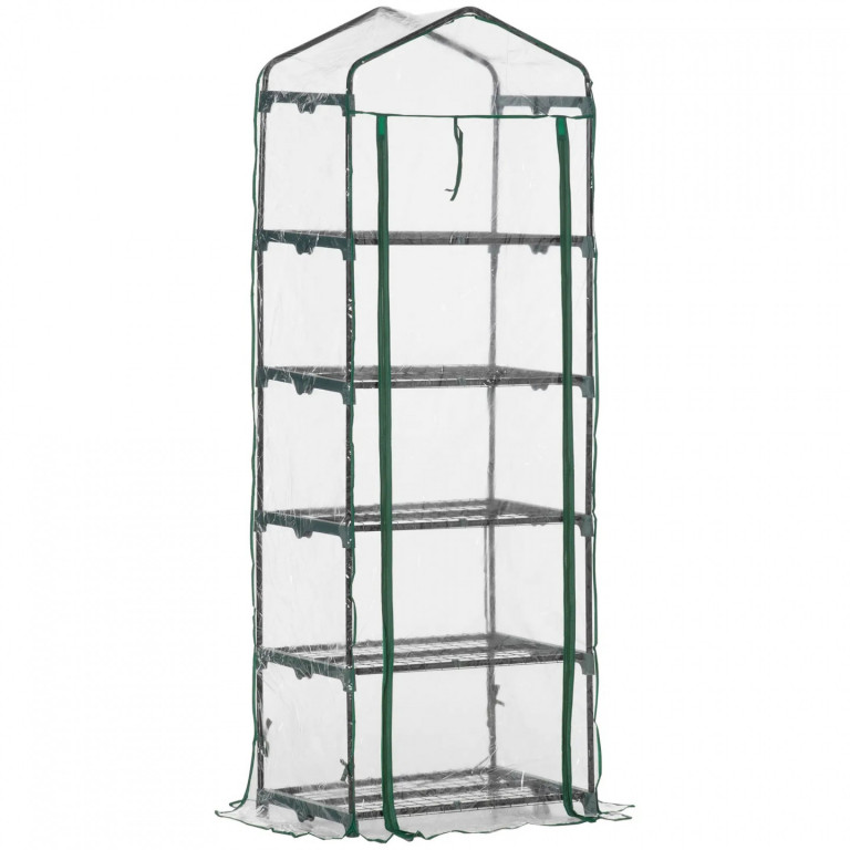 Fóliový skleník 69x49x193 cm | průhledný + zelený