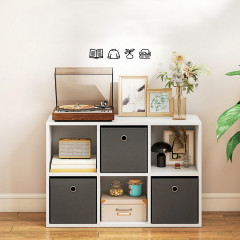 Stojící regál, 53,7 x 30 x 79,8 cm | bílý + šedý č.3