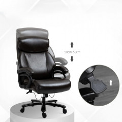 Kancelářské herní křeslo s funkcí kolébky, 72 x 83 x 114-122 cm | hnědé č.3