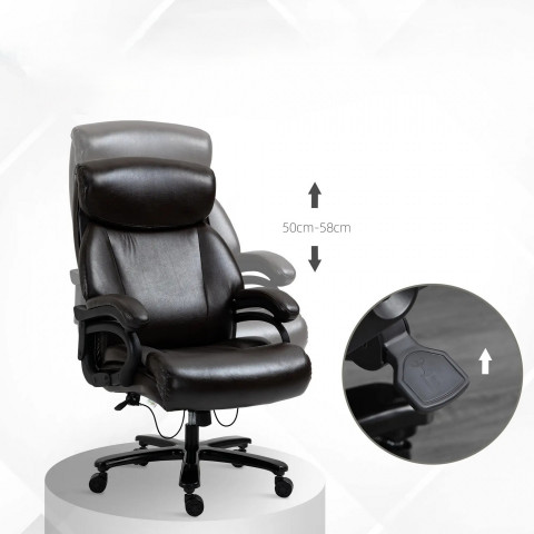 Kancelářské herní křeslo s funkcí kolébky, 72 x 83 x 114-122 cm | hnědé č.3